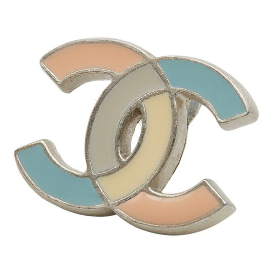 Chanel Coco Mark Stud Earrings One Side Only Silver Multicolor Metal Ladies