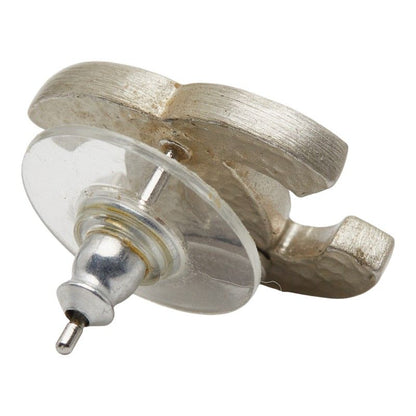 Chanel Coco Mark Stud Earrings One Side Only Silver Multicolor Metal Ladies