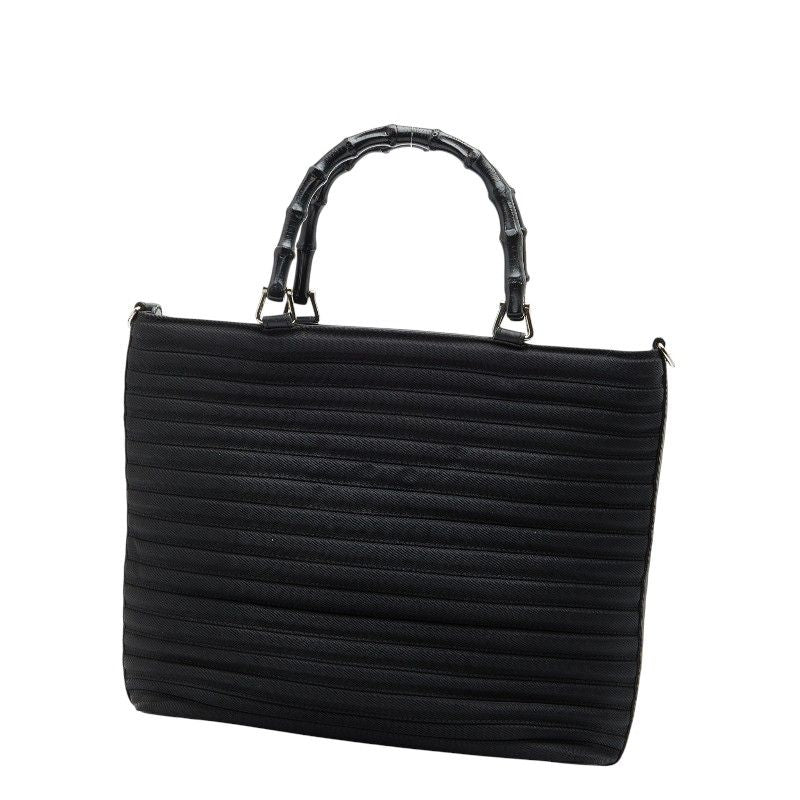 Gucci Bamboo Handbag Shoulder Bag 2WAY 000 1705 Black Nylon Ladies Gucci