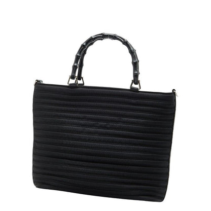 Gucci Bamboo Handbag Shoulder Bag 2WAY 000 1705 Black Nylon Ladies Gucci