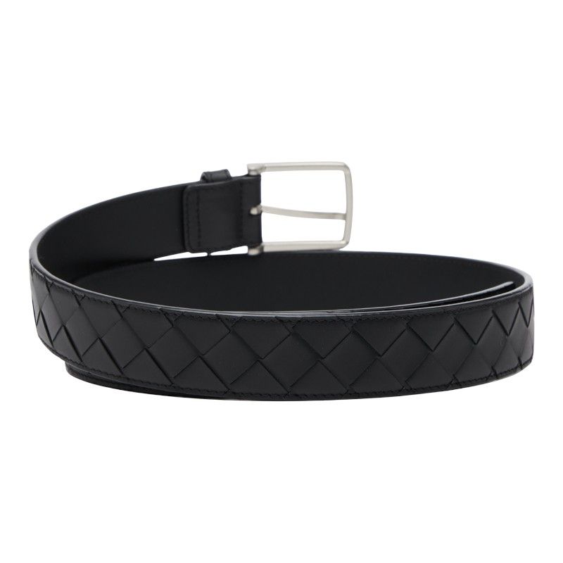 Bottega Veneta Intrecciato Belt Size 38 Black Leather Men's Bottega Veneta