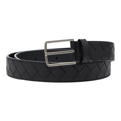 Bottega Veneta Intrecciato Belt Size 38 Black Leather Men's Bottega Veneta