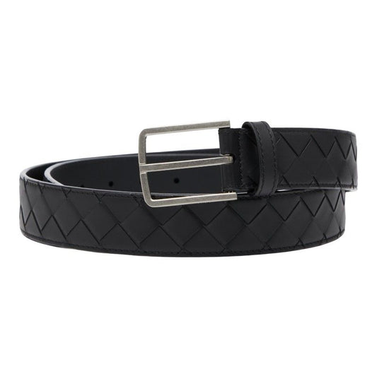 Bottega Veneta Intrecciato Belt Size 38 Black Leather Men's Bottega Veneta