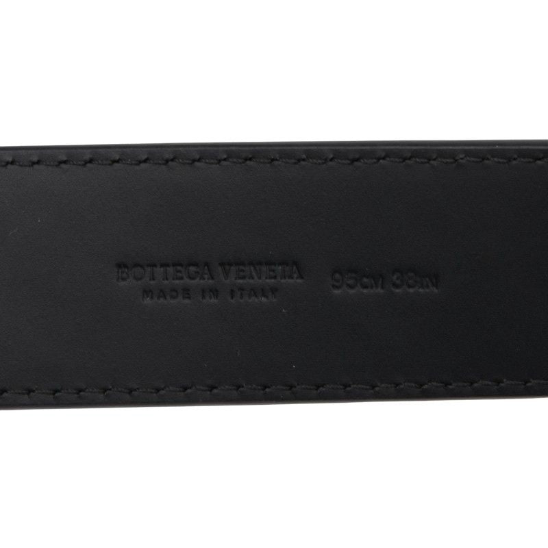 Bottega Veneta Intrecciato Belt Size 38 Black Leather Men's Bottega Veneta