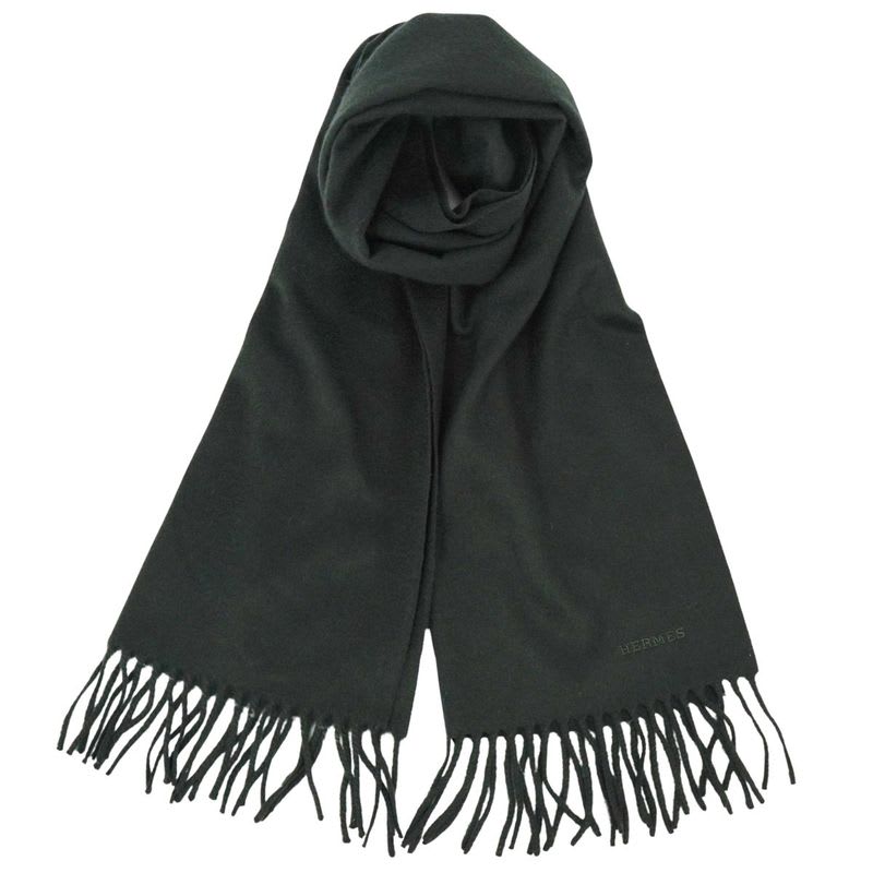 Hermes Scarf Shawl Fringe Cashmere Men's
