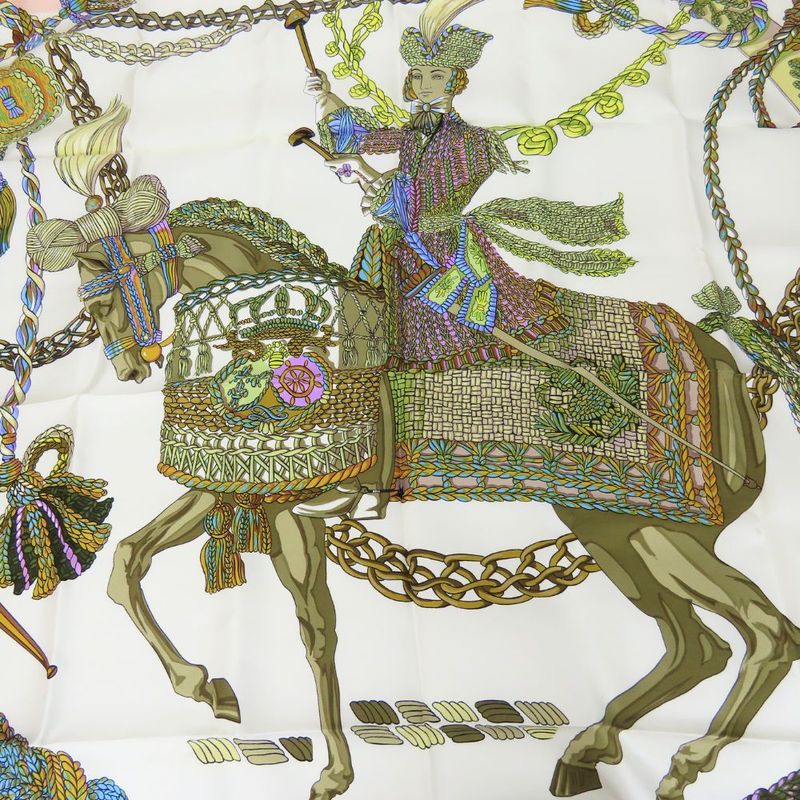 Hermes Scarf Carre90 Timpani Player le Timbalier Silk Pink Multicolor Accessory