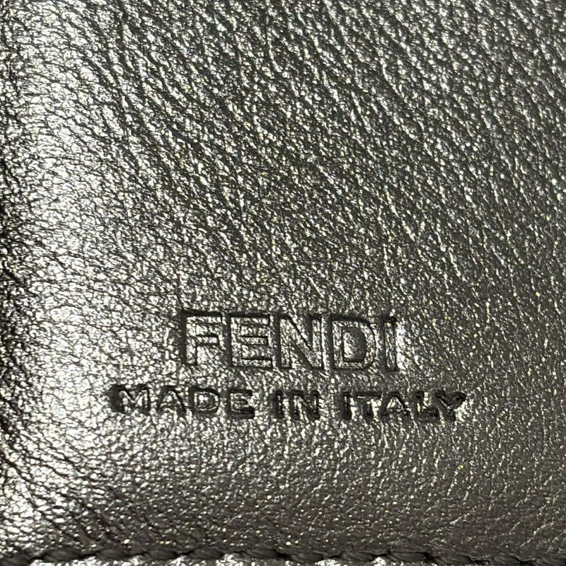 Fendi Trifold Wallet Peekaboo 8m0426 Silver Leather