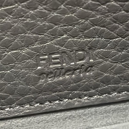 Fendi Long Wallet Selleria 8m0299 Dark Gray Round Zipper Leather