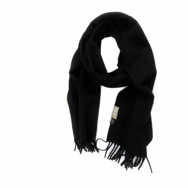 Gianni Versace Gianni Versace Scarf Fringe Cashmere Black HO1