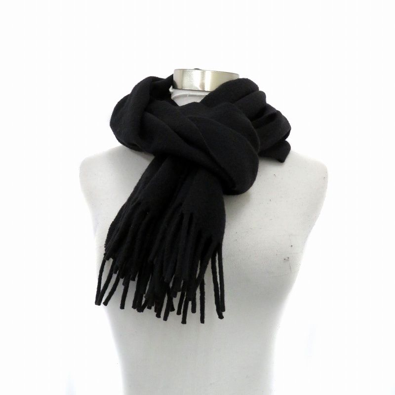 Gianni Versace Gianni Versace Scarf Fringe Cashmere Black HO1