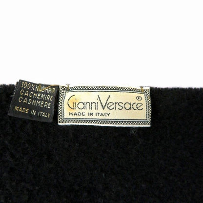 Gianni Versace Gianni Versace Scarf Fringe Cashmere Black HO1