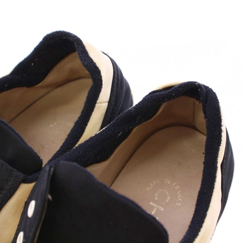 Chanel Coco Mark Low Cut Sneakers Shoes Thick Bottom Logo 38 Black Ivory BB