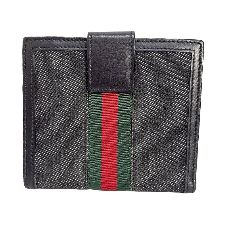 Gucci W Hook Wallet Sherry (web) 29910 Dark Navy And Black Leather