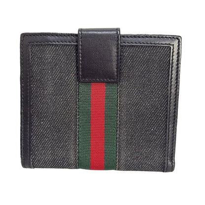 Gucci W Hook Wallet Sherry (web) 29910 Dark Navy And Black Leather