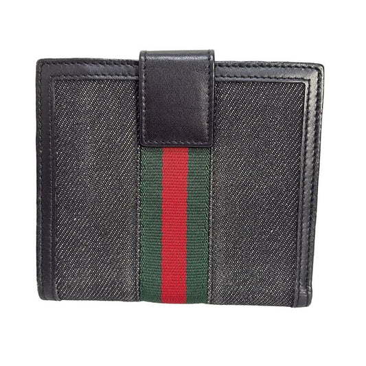 Gucci W Hook Wallet Sherry (web) 29910 Dark Navy And Black Leather