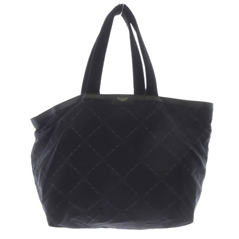 Bulgari Bvlgari 2WAY Tote Bag With Logo All Over Frgmt Handbag Navy Blue Navy