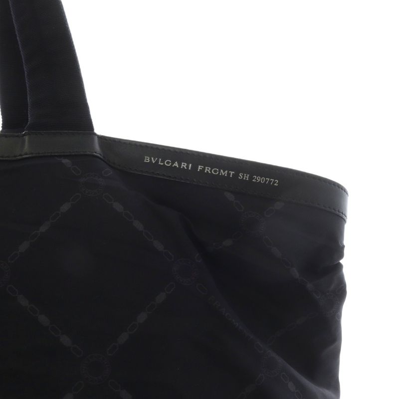 Bulgari Bvlgari 2WAY Tote Bag With Logo All Over Frgmt Handbag Navy Blue Navy