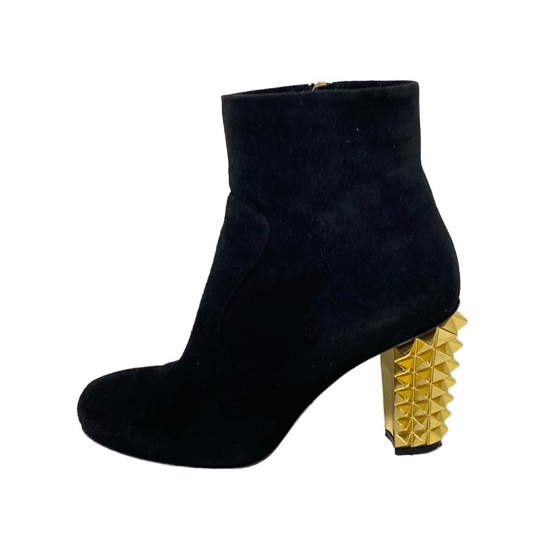 Fendi Short Boots 37 Women - Black And Gold Studs