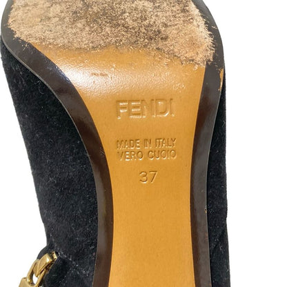 Fendi Short Boots 37 Women - Black And Gold Studs