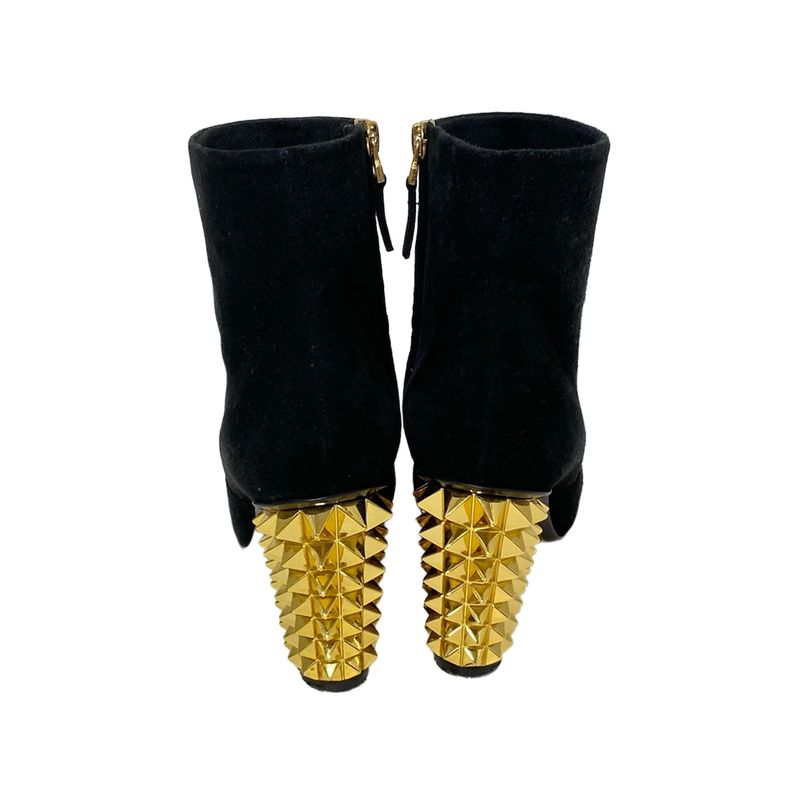 Fendi Short Boots 37 Women - Black And Gold Studs
