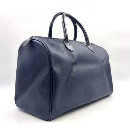 Christian Dior Trotter Leather X PVC Navy X Black Boston Bag Gold