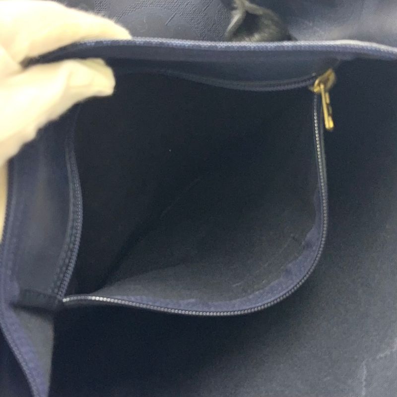 Christian Dior Trotter Leather X PVC Navy X Black Boston Bag Gold