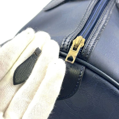 Christian Dior Trotter Leather X PVC Navy X Black Boston Bag Gold