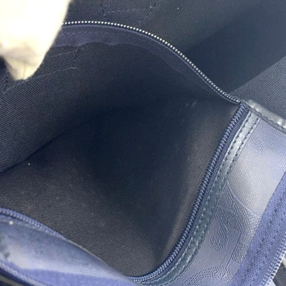 Christian Dior Trotter Leather X PVC Navy X Black Boston Bag Gold