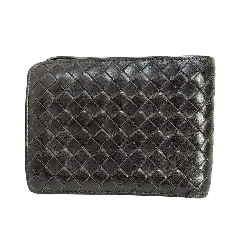 Bottega Veneta Bifold Wallet Intrecciato 113112 Dark Brown Leather