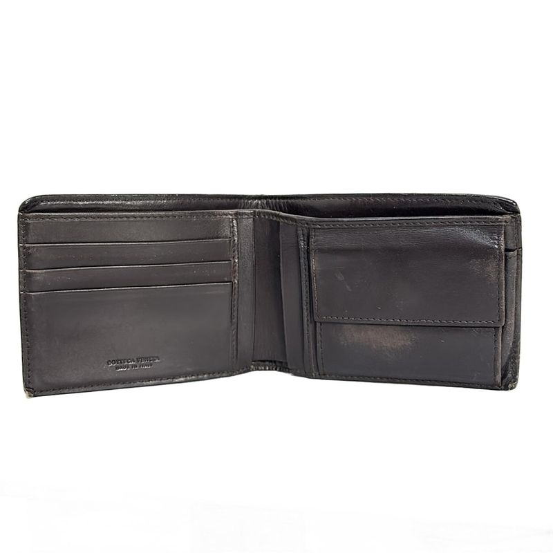Bottega Veneta Bifold Wallet Intrecciato 113112 Dark Brown Leather