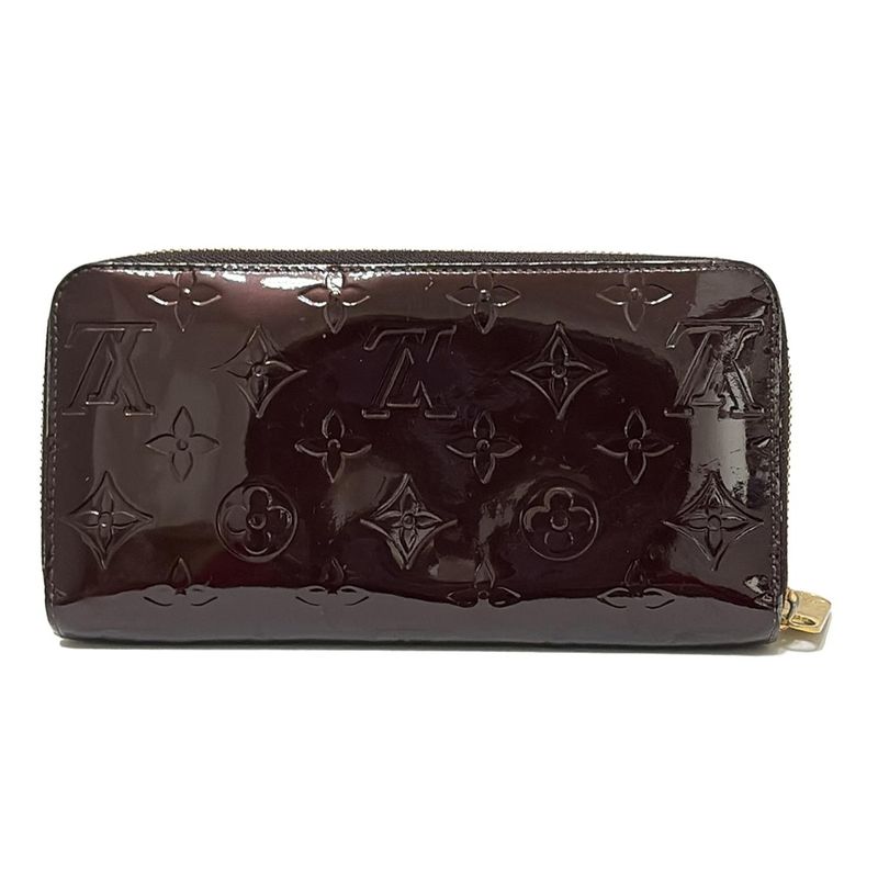 Louis Vuitton Monogram Vernis Zippy Wallet M93522 Amarante Leather