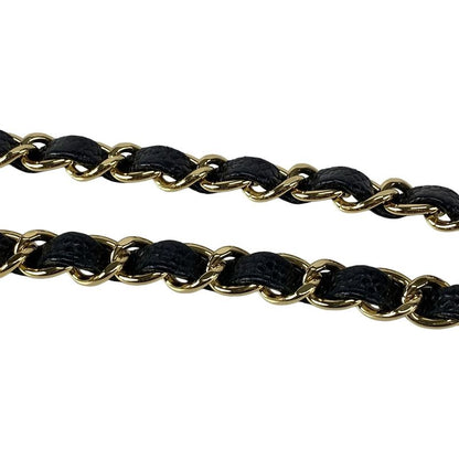 Chanel Shoulder Bag Double Flap Matelasse A01112 Black Gold Hardware Chain