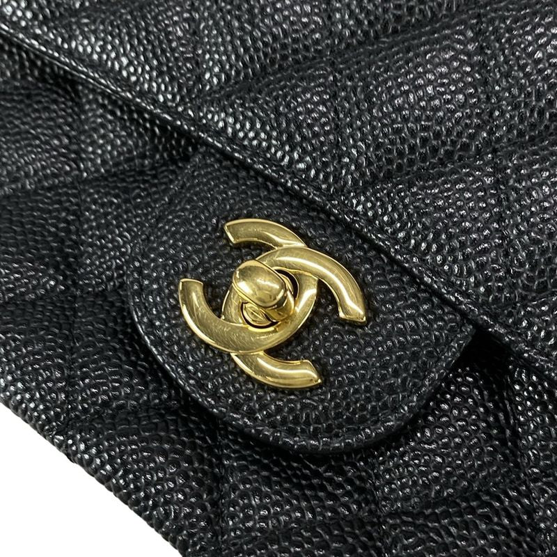 Chanel Shoulder Bag Double Flap Matelasse A01112 Black Gold Hardware Chain