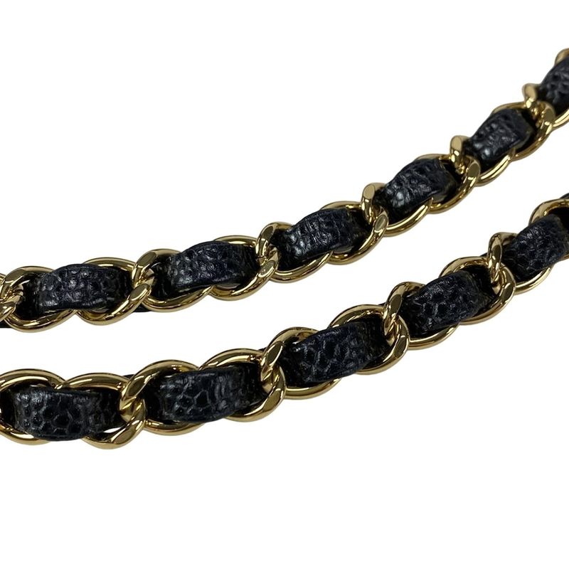 Chanel Shoulder Bag Double Flap Matelasse A01112 Black Gold Hardware Chain