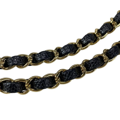 Chanel Shoulder Bag Double Flap Matelasse A01112 Black Gold Hardware Chain