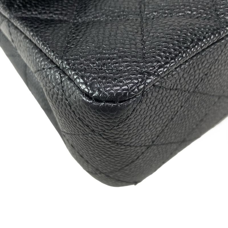 Chanel Shoulder Bag Double Flap Matelasse A01112 Black Gold Hardware Chain