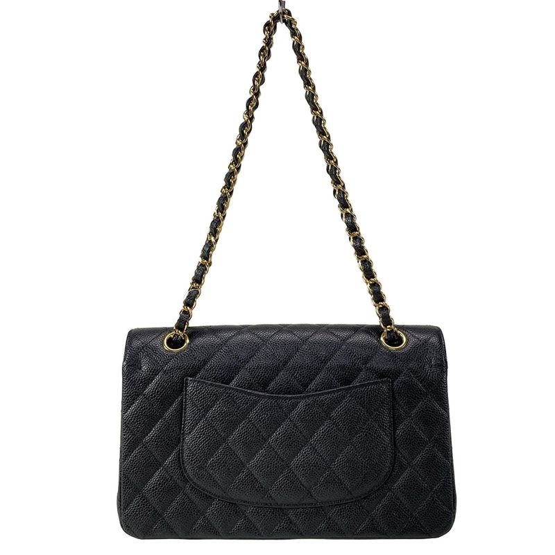 Chanel Shoulder Bag Double Flap Matelasse A01112 Black Gold Hardware Chain