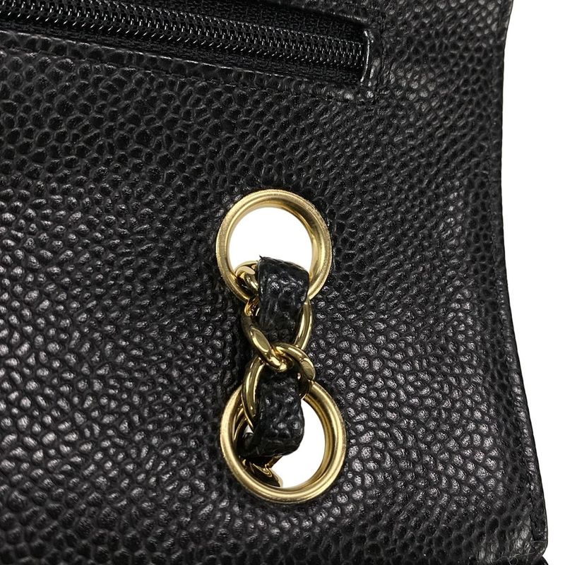 Chanel Shoulder Bag Double Flap Matelasse A01112 Black Gold Hardware Chain
