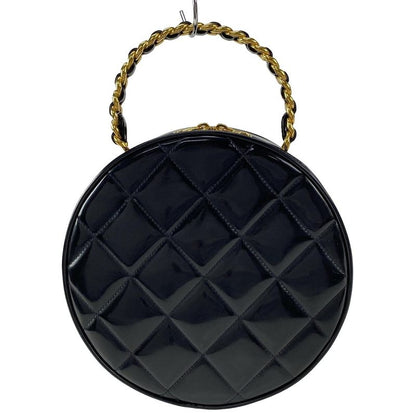 Chanel Handbag Matelasse Black And White Chain Handle Gold Hardware Leather