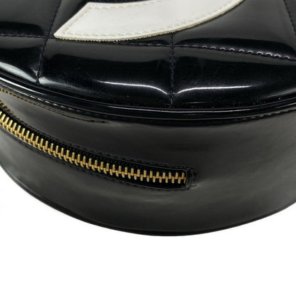 Chanel Handbag Matelasse Black And White Chain Handle Gold Hardware Leather