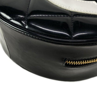 Chanel Handbag Matelasse Black And White Chain Handle Gold Hardware Leather