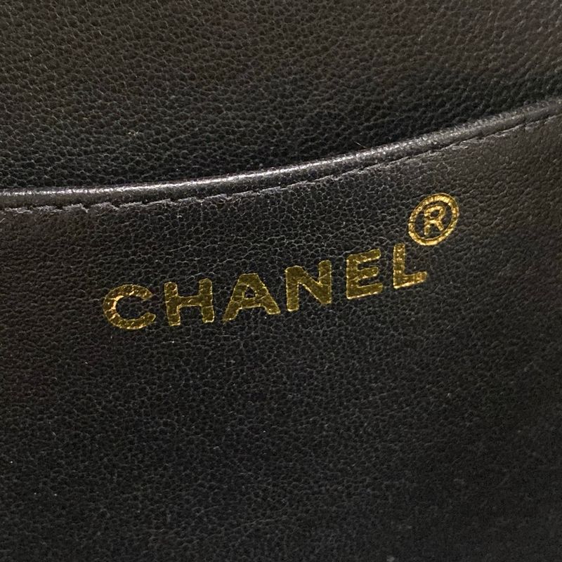 Chanel Handbag Matelasse Black And White Chain Handle Gold Hardware Leather