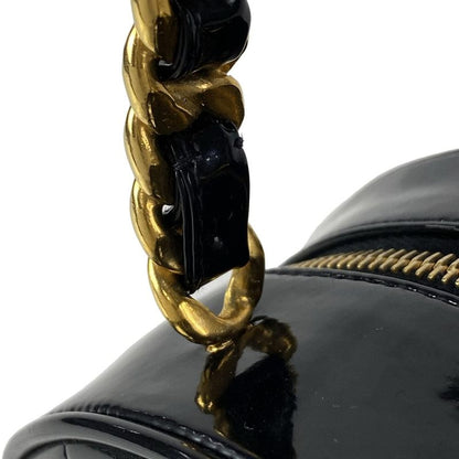 Chanel Handbag Matelasse Black And White Chain Handle Gold Hardware Leather