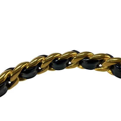 Chanel Handbag Matelasse Black And White Chain Handle Gold Hardware Leather