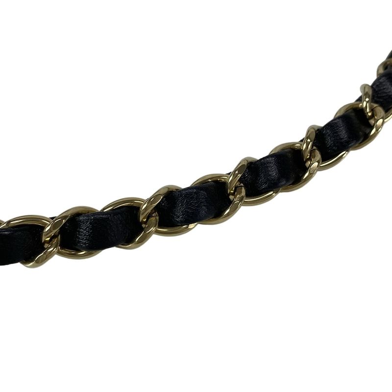 Chanel Shoulder Bag Mini Matelasse A35200 Black Metal Serial Plate Chain