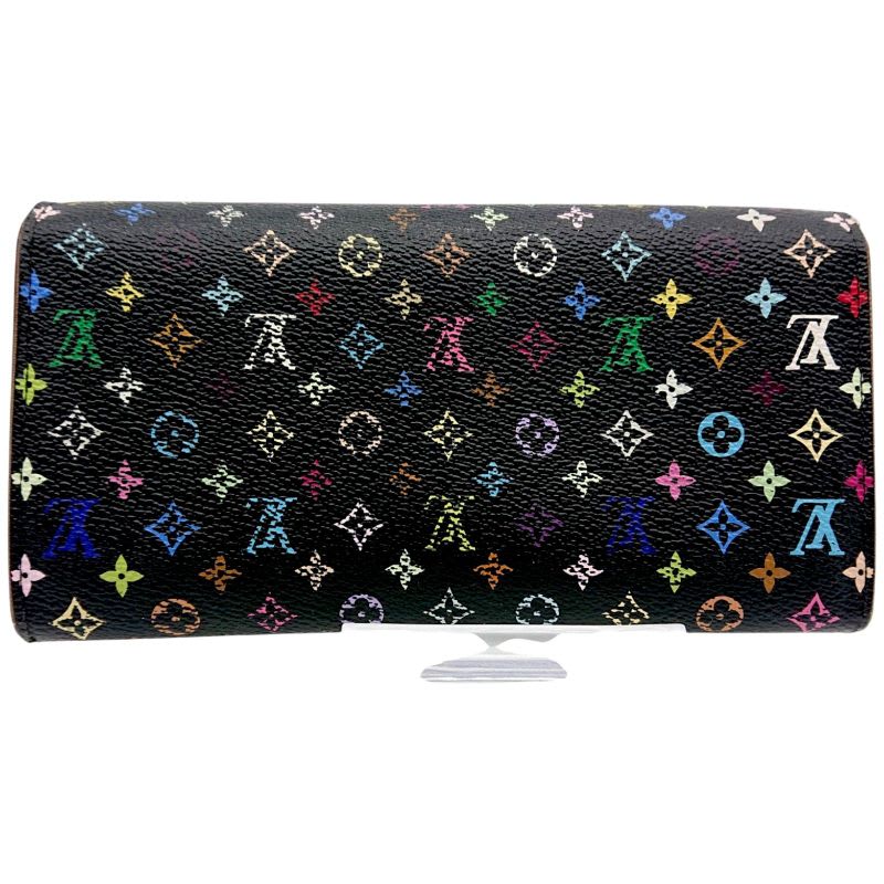 Louis Vuitton Sarah Multicolor Long Wallet Monogram Black