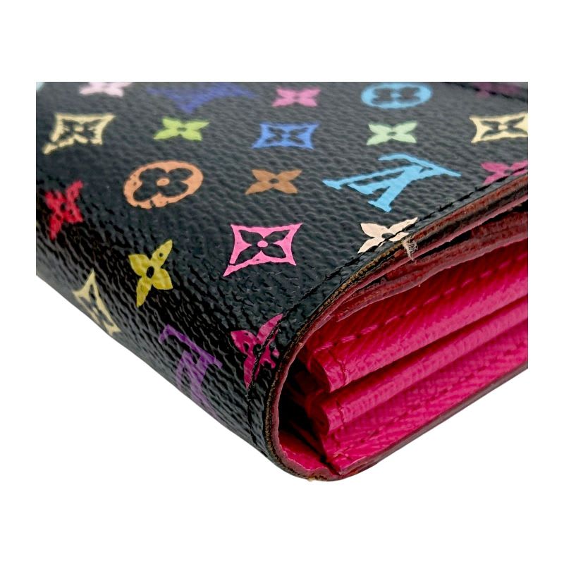 Louis Vuitton Sarah Multicolor Long Wallet Monogram Black