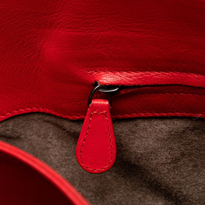 Bottega Veneta Intrecciato Handbag Tote Bag Red Leather Women Bottega Veneta