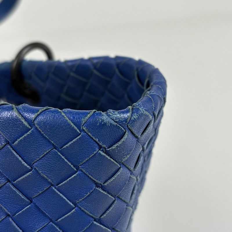 Bottega Veneta Veneta Intrecciato Tote Shoulder Bag Shoulder Tote Leather Blue
