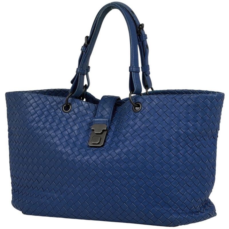 Bottega Veneta Veneta Intrecciato Tote Shoulder Bag Shoulder Tote Leather Blue